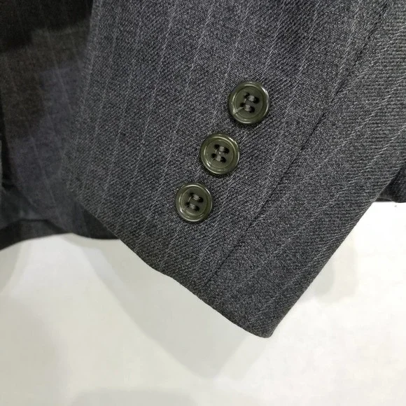 Haberdashery Pin Stripe Blazer Gray Size 16 Women's Lined - Picture 7 of 10